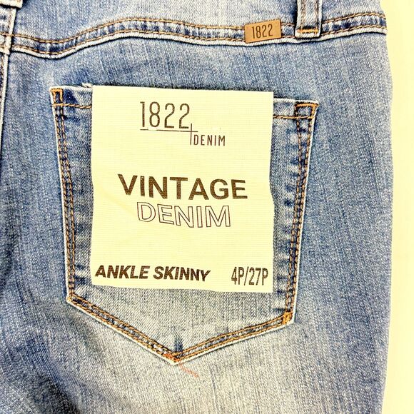 1822 DENIM Stitch Fix Cuffed Ankle Skinny Jeans 4P/27P  Isabelle Blue NWT B33 - Picture 4 of 6